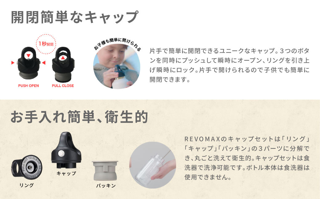【MW-TAKAMORI OUTDOOR BRAND-】×【REVOMAX】レボマックス 32oz(950ml)ワンタッチ ステンレス ボトル 水筒 タンブラー【ファイヤーレッド(全5色展開)】