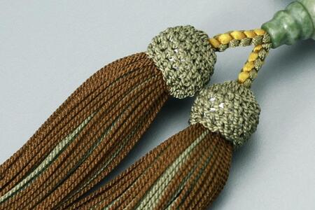 【京念珠】数珠 緑檀 独山玉 正絹房【土屋念珠店/男性用/メンズ/念珠/略式/3682】