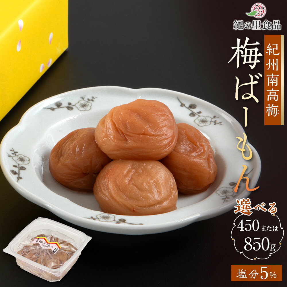 【ふるさと納税】【選べる容量】紀州南高梅 梅ばーもん 450g～850g | 梅干 食品 加工食品 人気 おすすめ 送料無料