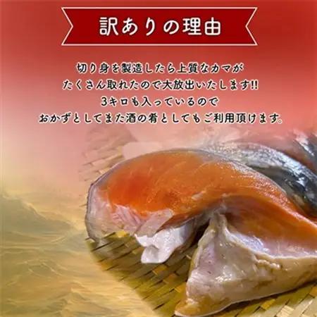 【訳あり】人気海鮮お礼品 銀鮭カマ 約3kg_鮭 サケ さけ 訳あり おすすめ_【配送不可地域：離島】【1389618】