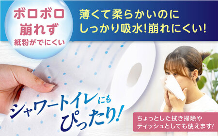 【2ケース】3倍長持ち トイレットペーパー サンハニー (水玉ブルー柄) / トイレットペーパー トイペ シングル パルプ バージンパルプ100% 150m 肌ざわり 無香料 省スペース 丁寧な梱包 