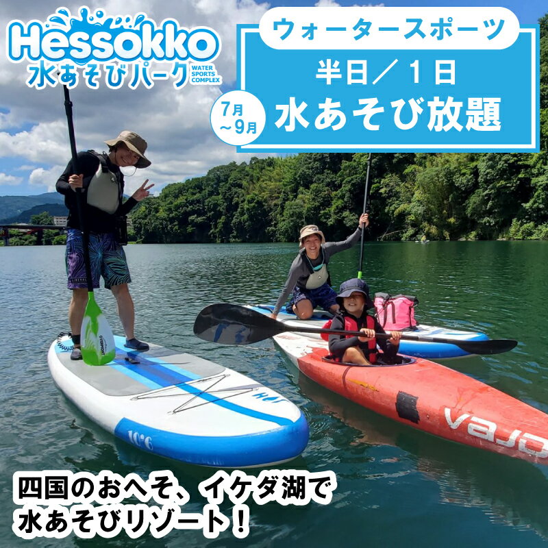 【ふるさと納税】 徳島県 三好市 水あそび アクティビティ ウォータースポーツ 施設利用券 半日 ラフティング サップ カヌー 体験 観光 旅行 自然 川遊び 夏休み 徳島 子供 家族連れ みよし miyoshi 三好 Hessokko水あそびパーク