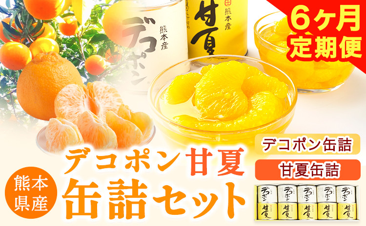 
            【6ヶ月定期便】デコポン・甘夏缶詰セット計10缶入り 熊本県 葦北郡 津奈木町 あしきた農業協同組合 JAあしきた《お申込み月の翌月より出荷開始》柑橘 デコポン 甘夏 あまなつ フルーツ 果物 缶詰 セット 送料無料 合計60個お届け
          