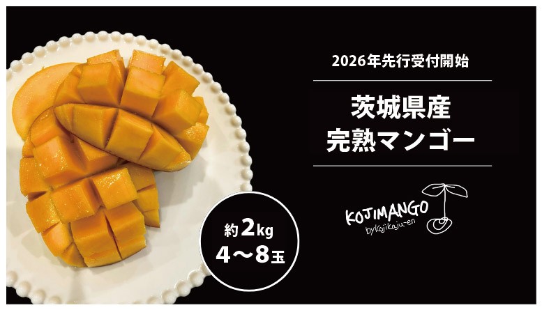 
            【 先行予約 2026年7月中旬順次発送】 完熟マンゴー 約 2kg ( 4～8玉 ) アーウィン マンゴー 茨城県 八千代町 [CX003ya]
          