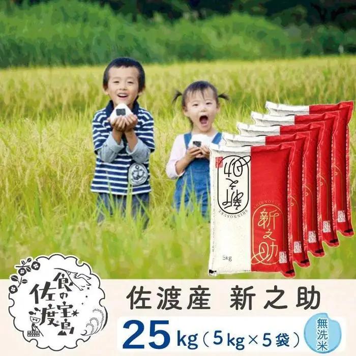 米 無洗米 25kg (5キロ 5袋）令和7年産 | 新之助 新潟県 佐渡市