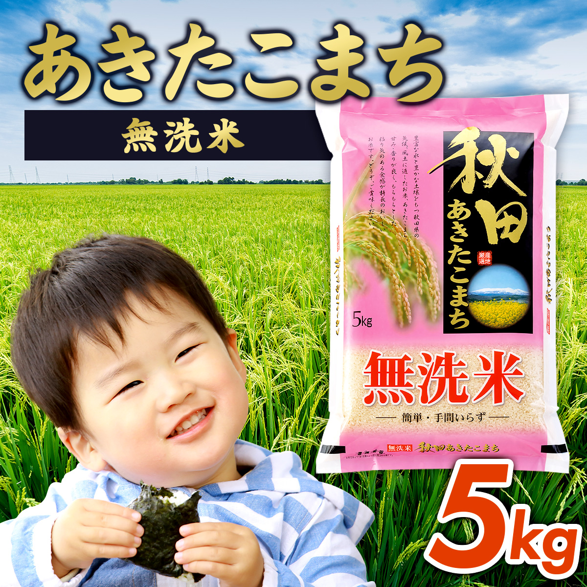 【令和6年産】《生活応援》あきたこまち無洗米 5kg　65P9205