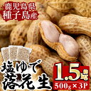 【ふるさと納税】種子島産の塩ゆで落花生(計1.5kg・500g×3P)国産 鹿児島 種子島 ナタネユタカ ラッカセイ おつまみ お菓子 おやつ【八千代】