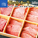 【ふるさと納税】長崎和牛3種盛り焼肉食べ比べセット 計1.2kg　牛肉 黒毛和牛 霜降 ロース 赤身