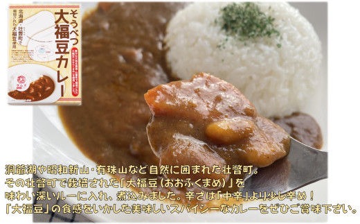 北海道壮瞥産 お米とレトルトカレー2種(リンゴ2箱・大福豆1箱) SBTA046
