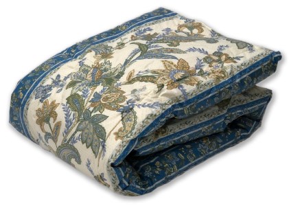 ホワイトダックダウン85%入り(1.0kg使用) 日本製羽毛掛けふとん シングルロングサイズ(約150×210cm) ブルー色 NUF-2750[1174]