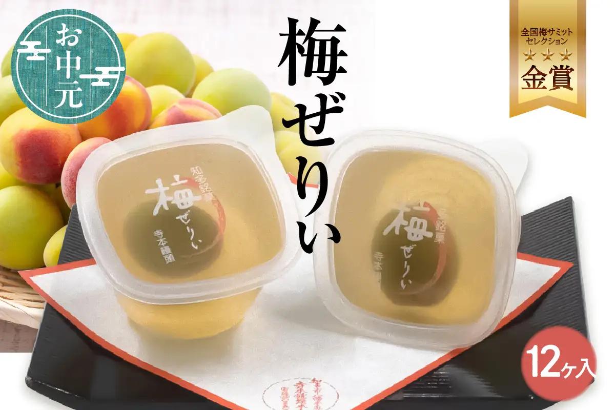 【お中元 短冊のし対応可能】知多銘菓　梅ぜりぃ　12ヶ入 和風ゼリー うめ ウメ 梅の菓子 梅ゼリー フルーツゼリー 和菓子 梅肉 佐布里梅 おやつ スイーツ デザート ご褒美 グルメ 食べ物 お土産 手土産 土産 ご当地 国産 お取り寄せ 愛知県 知多市 特産品