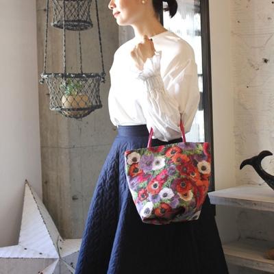 ふるさと納税 岡山市 アネモネ柄 ゴブラン チェンジバッグ
