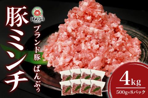 ブランド豚「ばんぶぅ」ミンチ 4.0kg(500g×8パック)