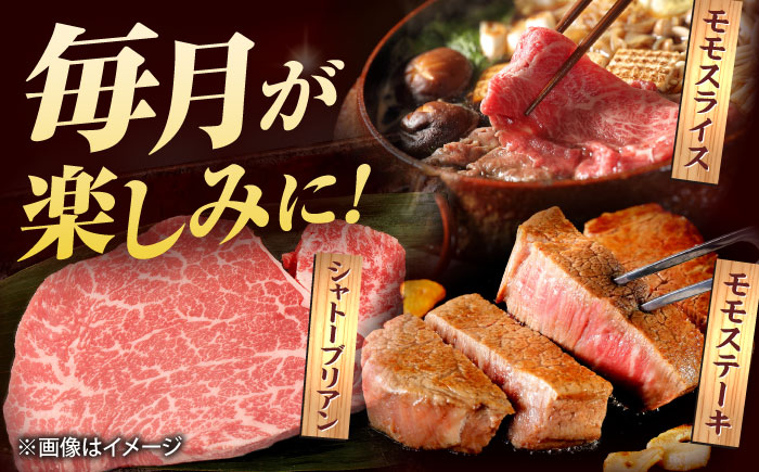 【全6回定期便】【ブランド牛・しまね和牛】ちょうどいいサイズの3種月替わり食べ比べコース（モモステーキ・モモスライス・シャトーブリアン）各400g　島根県松江市/Do corporation株式会社 