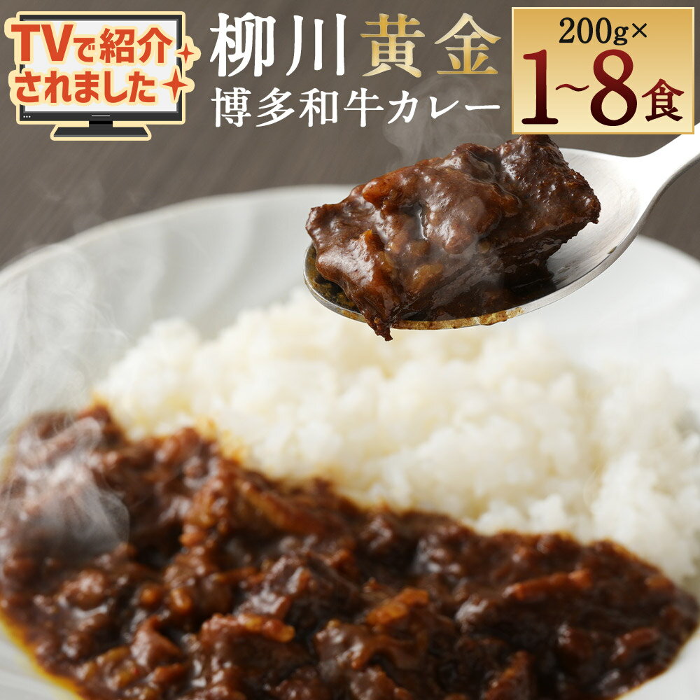 【ふるさと納税】【TVで話題!!】柳川黄金博多和牛カレー 200g×1箱～8箱＜選べる内容量＞ 博多和牛 カレー 黄金カレー スパイス付き お取り寄せ グルメ ギフト 贈り物 冷凍 送料無料