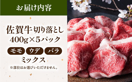 ＜特選＞佐賀牛 切り落とし 4kg（約400g×10パック）【肉の三栄】黒毛和牛 モモ ウデ バラ[HAA135]