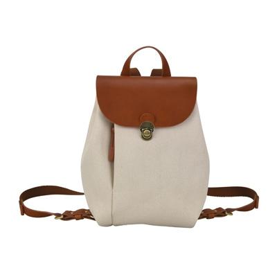 ふるさと納税 豊岡市 豊岡鞄　エルダー　ミニリュック　キナリ×赤茶　