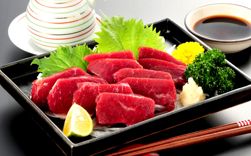 熊本名物　馬刺し（赤身） 辛子れんこん 計500g 馬 肉 蓮根