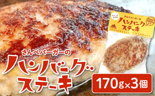 お肉の味をダイレクトに味わえる、ちょっと大きめの「ハンバーグステーキ」