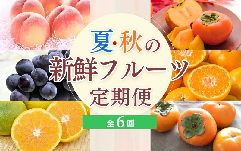 【ふるさと納税】【全6回】夏・秋の新鮮フルーツ定期便（桃・ピオーネ・極早生みかん・たねなし柿・富有柿・有田みかん）/ フルーツ 果物 旬 定期便
