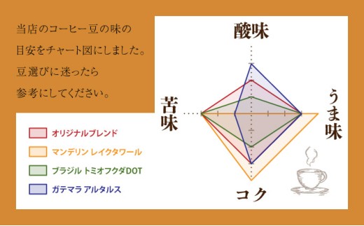 自家焙煎 コーヒー豆 オリジナルブレンド・ブラジル トミオフクダDOT・ガテマラ アルタルス 各100g×3個セット 300g