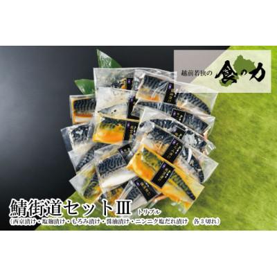 ふるさと納税 鯖江市 鯖街道セットトリプル　(西京・塩麹・もろみ・醤油・ニンニク塩だれ漬けの5種類(各3切れ))