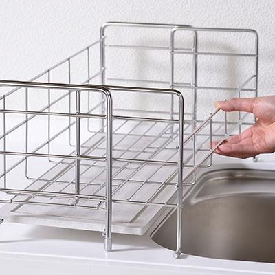 ふるさと納税 三条市  水切りラック(スライドタイプ)伸縮タイプ 吸水トレイで水捨て不要【025P016】 |  | 01