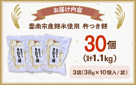 杵つき餅（丸餅）　380g×3袋　餅 もち 切もち 切り餅 丸餅 お正月 雲南市産 本格 杵つき 島根県雲南市/株式会社大東農産加工場[AIEG001]
