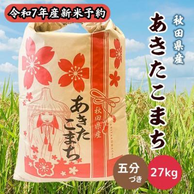 ふるさと納税 潟上市 【新米予約】令和7年産 秋田県産あきたこまち 27kg(五分づき) 9月下旬より順次発送