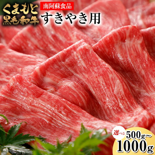 【ふるさと納税】くまもと黒毛和牛 すき焼き用 500g 1000g《90日以内に出荷予定(土日祝除く)》 南阿蘇L（阿蘇牧場）