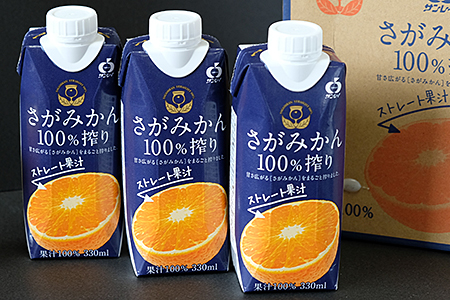 さがみかん100％搾り 330ml×12本入 2箱セット ストレートジュース 佐賀県産 温州みかん フルーツジュース みかんジュース 濃縮還元なし 果実飲料 飲料 持ち運びサイズ 紙パック JAさが さが風土館季楽：B220-036
