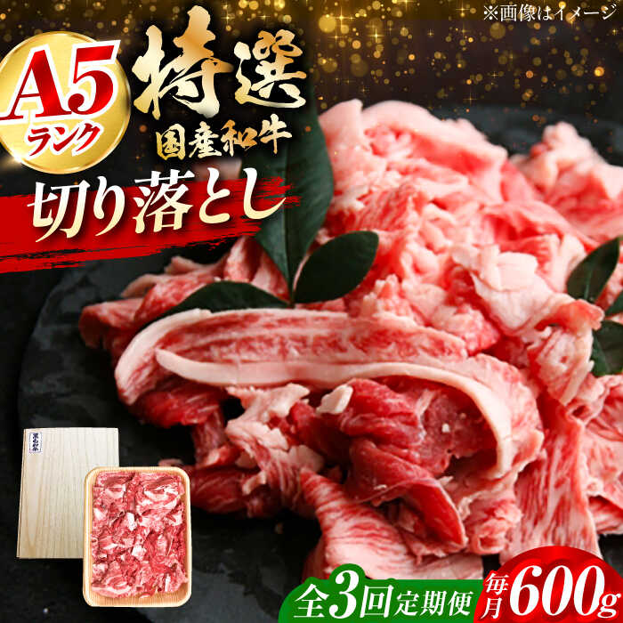 【ふるさと納税】【全3回定期便】国産和牛切落し 600g 肉 お肉 国産 和牛 切り落とし 冷凍 ストック ギフト A5 A5ランク 大阪府高槻市/株式会社ミートモリタ屋[AOAI023]