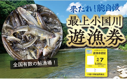 【最上町×舟形町共通返礼品】最上小国川　遊漁券（年券）【令和7年4月1日～令和8年3月31日】鮎釣り 全魚種