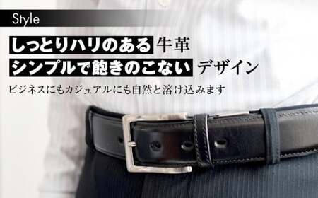 紳士用 牛革 レザー ベルト ブラック 幅 35mm メンズ ビジネス 通勤 就活 スーツ 学生 通学 フォーマル ブラック 結婚式 ゴルフ:ブラック