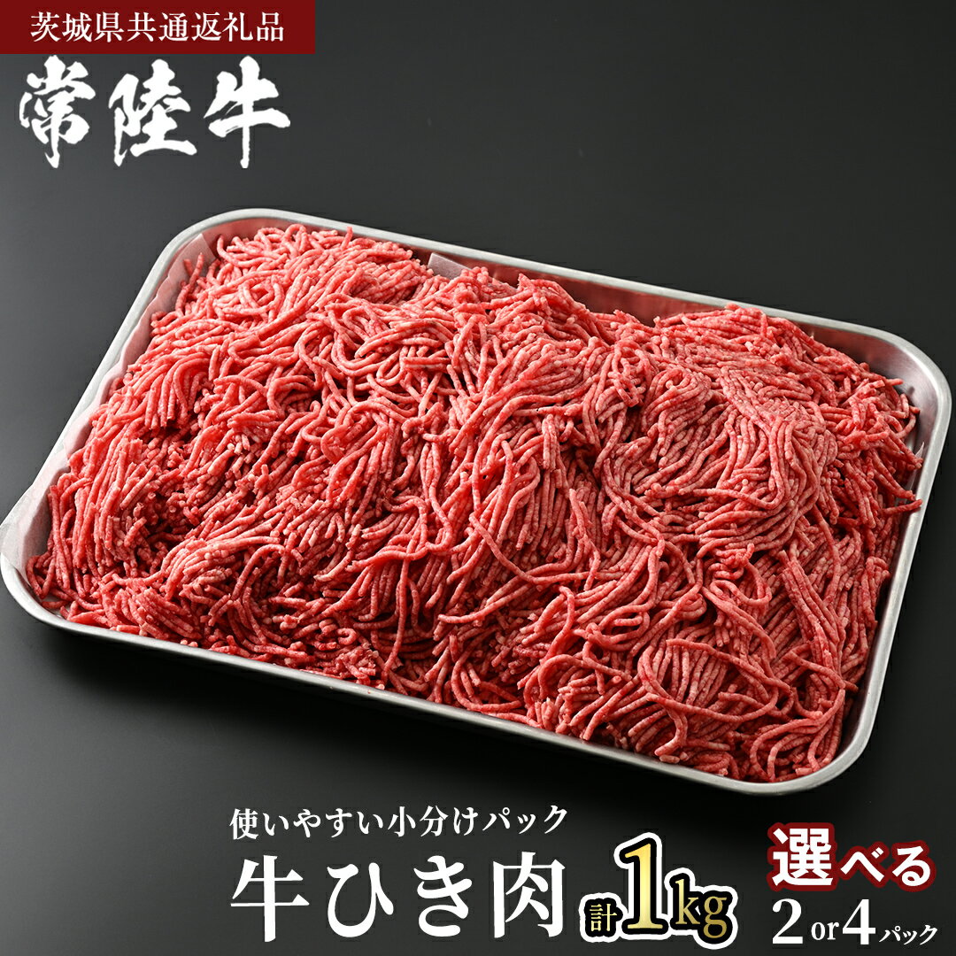 【ふるさと納税】常陸牛 牛ひき肉 1kg ( 250g × 4パック / 500g × 2パック )(茨城県共通返礼品) 国産黒毛和牛 黒毛和牛 国産 国産牛 和牛 牛肉 お肉 お肉 肉 牛 専門店 ひたち牛 ブランド牛 A4 A5 ランク ひき肉 挽肉 ブランド 冷凍 煮込み ハンバーグ 藤井商店 小分け