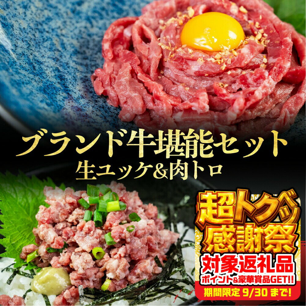 【ふるさと納税】 和牛ユッケ＆肉トロ 生食牛肉セット（源氏和牛ユッケ / 段戸山高原牛肉トロ）タレ付 冷凍 生食認定工場 安全 鮮度 牛肉 お肉 小分け 冷凍 黒毛和牛 生食用 希少 セット 牛トロ 詰め合わせ 簡単調理 おつまみ つまみ 愛知県 豊橋市10000円 1万円