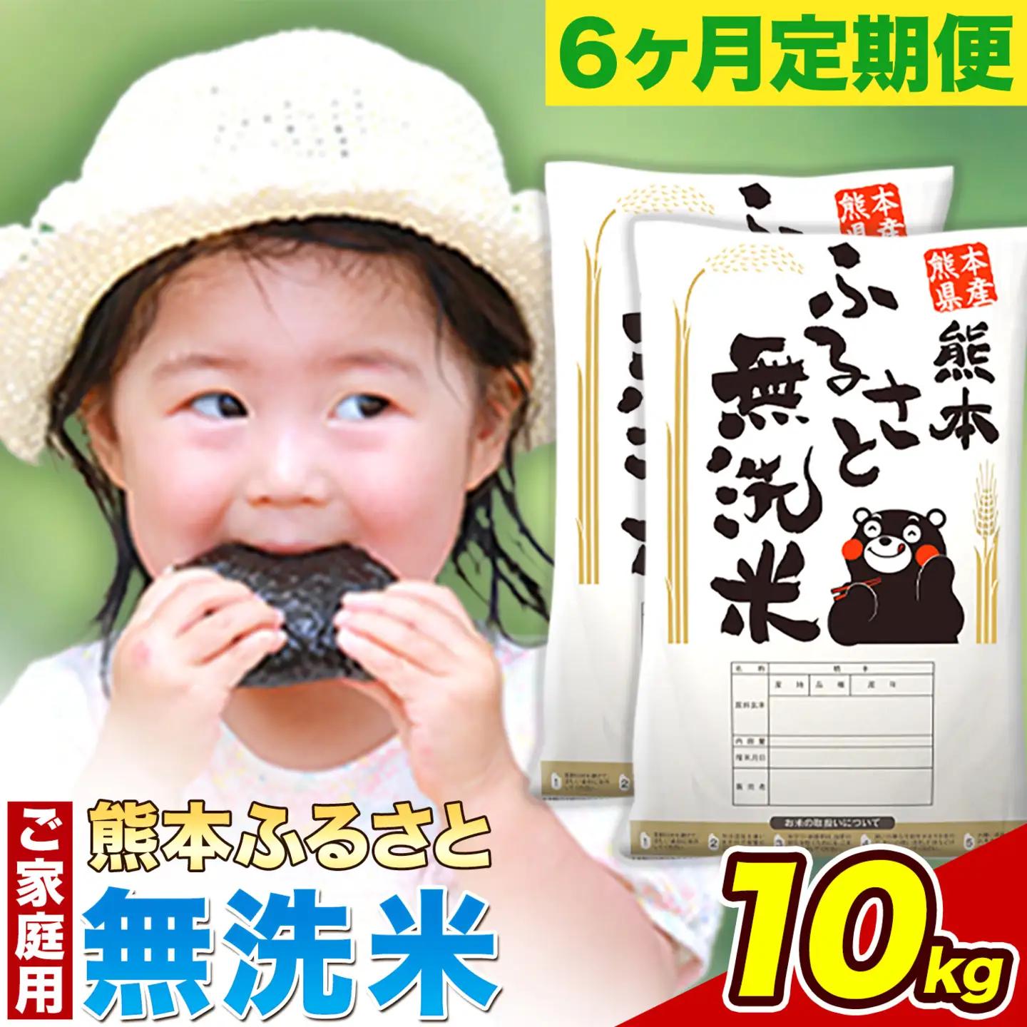 【6ヶ月定期便】熊本ふるさと無洗米 10kg《お申し込みの翌月から出荷》