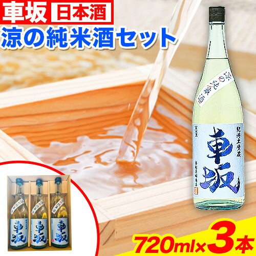 【ふるさと納税】車坂 涼の純米酒 夏限定 720ml × 3本 セット《2025年6月上旬-11月中旬頃出荷》酒のねごろっく 和歌山県 岩出市 日本酒 酒 お酒 冷酒 純米酒 冷蔵
