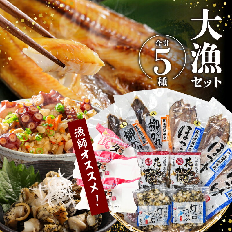 【ふるさと納税】漁師 おすすめ 大漁 セット 漁師 新鮮 海の幸 魚介 魚貝 海産物 海鮮 ほっけ つぶ貝 カレイ たこ かに 個包装 簡単調理 ボイル 炊き込みご飯 焼くだけ バーベキュー キャンプ おつまみ 冷凍 国産 食品 北海道 浜中町 送料無料