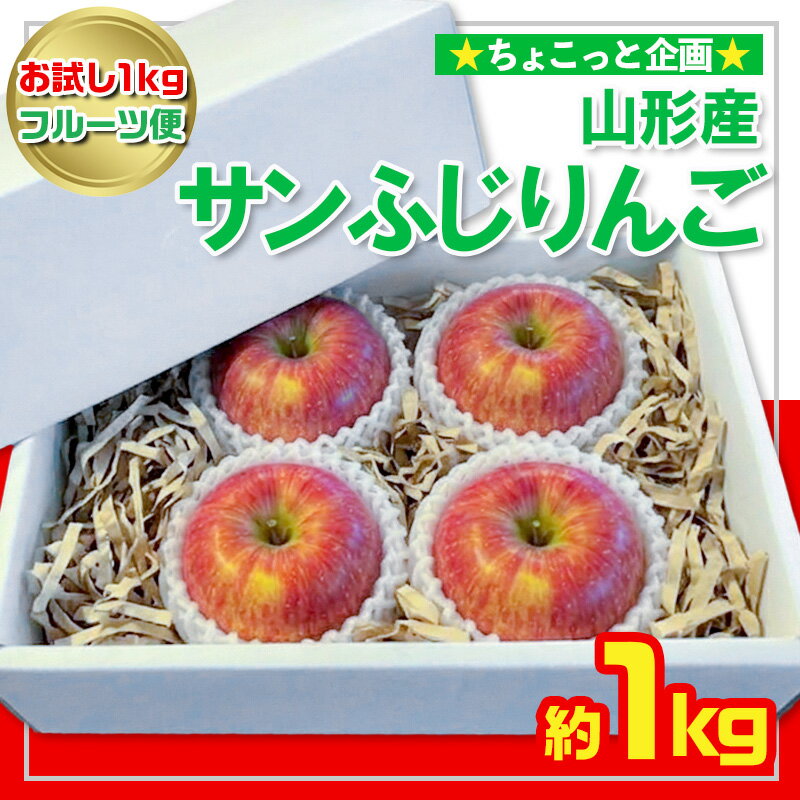 【ふるさと納税】【お試し1kgフルーツ便】★ちょこっと企画★サンふじりんご 秀品 約1kg(2～4玉程度) FY26-055