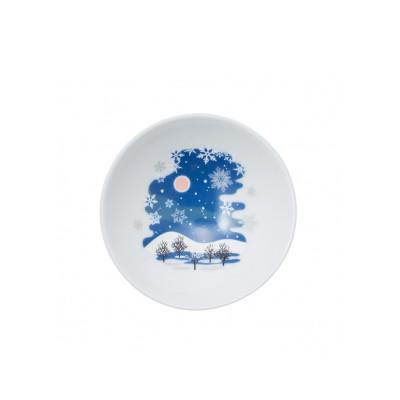 ふるさと納税 多治見市 【温度で変化する器】【美濃焼】 平盃(白)1個『冷感雪結晶』