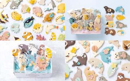 【卵不使用】 kurimaro collection 海の生きものクッキーアートギフトセット （15枚入） お菓子 アイシング クッキー 可愛い かわいい 焼き菓子 プレゼント 動物 どうぶつ 常温 