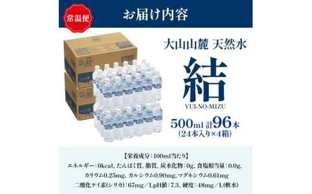 大山山麓天然水「結」96本セット