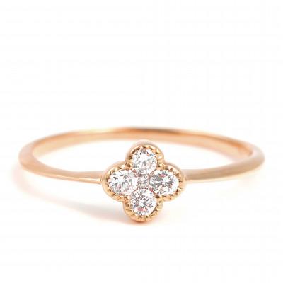 ふるさと納税 大月市 クローバーダイヤモンドリング　0.15CT　R3989DI-R#10 |  | 02