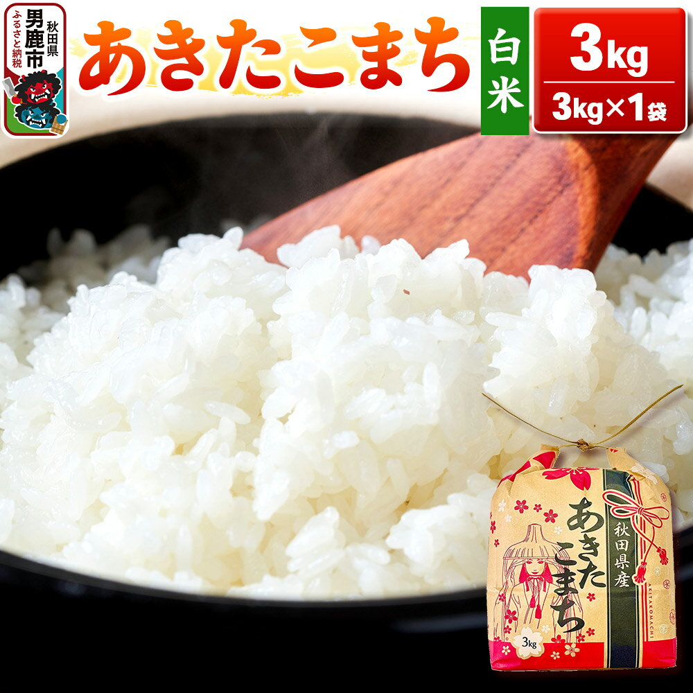 【ふるさと納税】令和6年産【白米】秋田県産 あきたこまち 3kg 秋田県 男鹿市 こまちライン