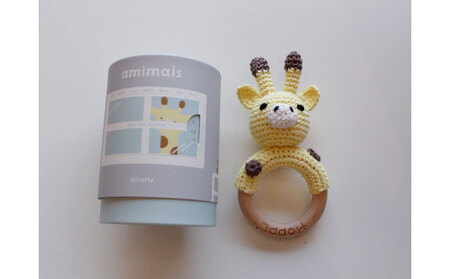 HOPPL　手編みamimals（アミマルズ） ガラガラ Giraffe