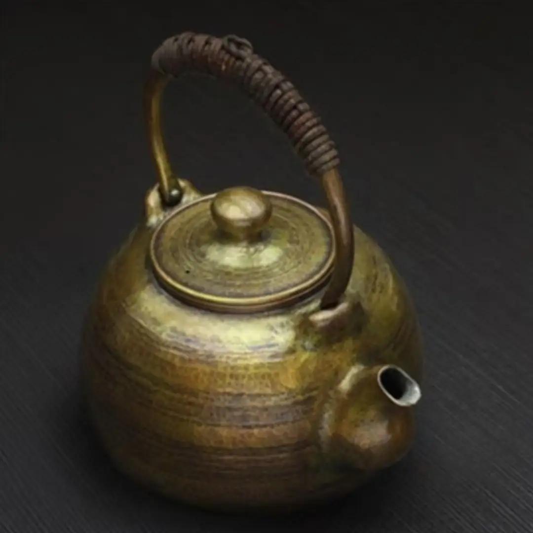 鎚起銅器 黄金色耳口打ち出し銅製湯沸かし(1500ml) 伝統技術 | 手作り 湯沸かし やかん 贈答品 プレセント 還暦祝い 新潟県 弥彦村 清雅堂