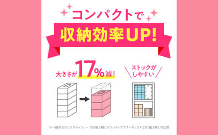 スコッティ ティシュー フラワーボックス 250組 60箱（5箱×12パック）【申込受付から最大120日程度で発送】（大容量 ティッシュペーパー 長持ち ティッシュペーパー コンパクト ティッシュペー