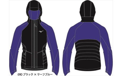 中綿ブレスサーモウォーマーシャツ：配送情報備考　09Ｄ　ブラック×サーフブルー