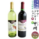 【ふるさと納税】＜茨城県共通返礼品 八千代町＞ 八千代夢 ワインシリーズ ヤマ・ソーヴィニョン 赤ワイン つくば甲州 白ワイン 2本 セット 各750ml 飲み比べ 国産ワイン 茨城県 神栖市 送料無料